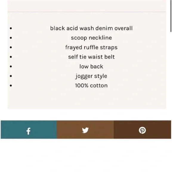 Washed Black Ruffle Overalls with Belt New With Tags